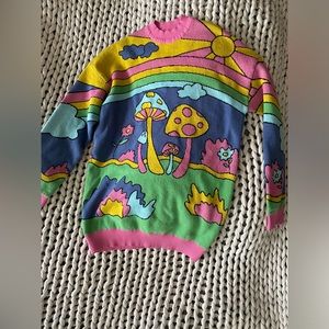 Psychedelic Fantasy Oversized Sweater - Dolls Kill